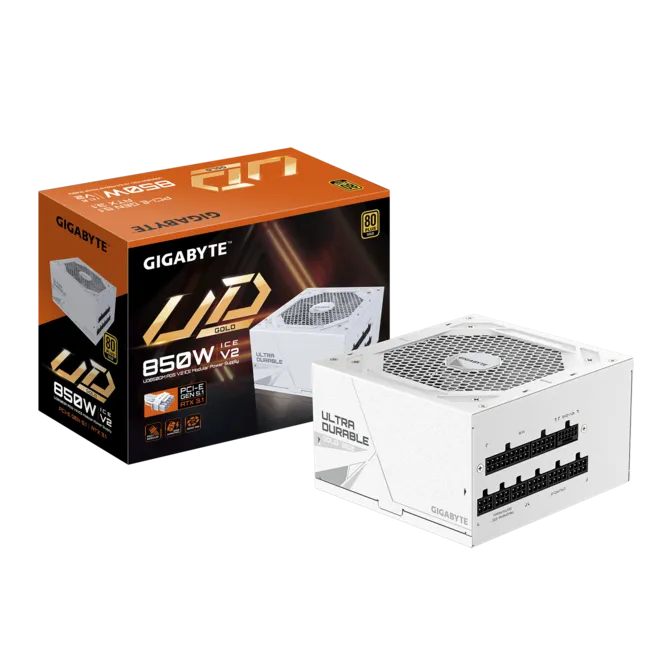 Gigabyte UD850GM PG5 ICE White 850W Gold Gen5 Modular Power Supply