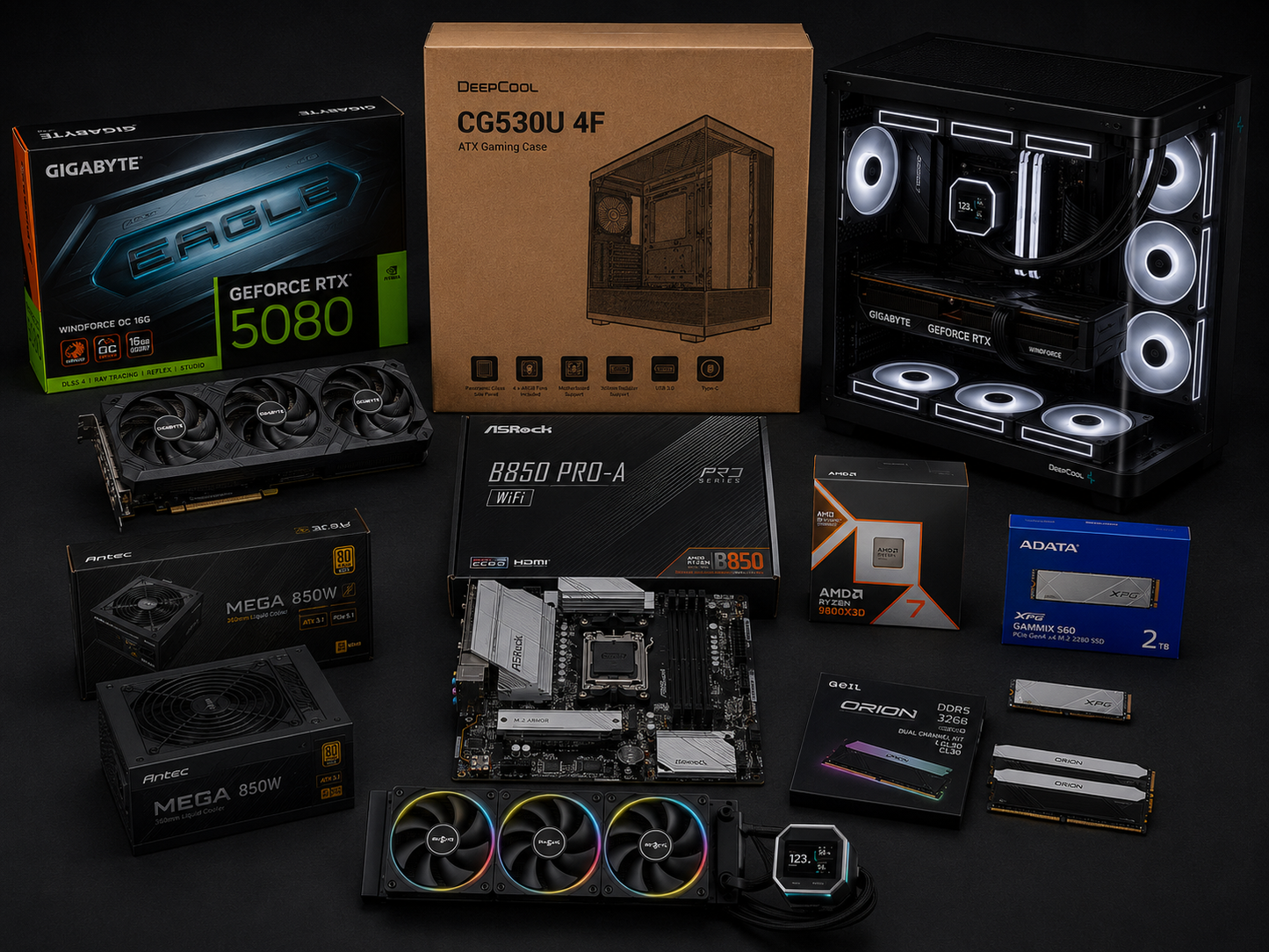 High-End Gaming PC | Ryzen 7 9800X3D | RTX 5080 16GB | 32GB DDR5 | 2TB Gen4 NVMe SSD