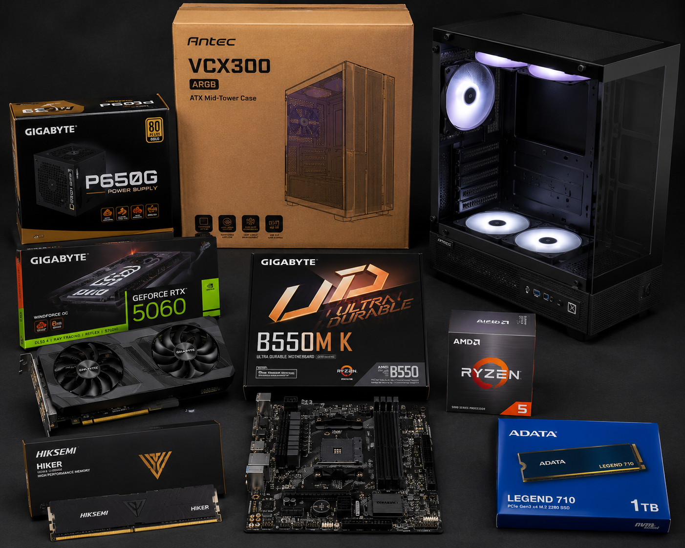 Budget Plus Gaming PC | RTX 5060 8GB | Ryzen 5 5600GT | 16GB RAM | 1TB NVMe SSD