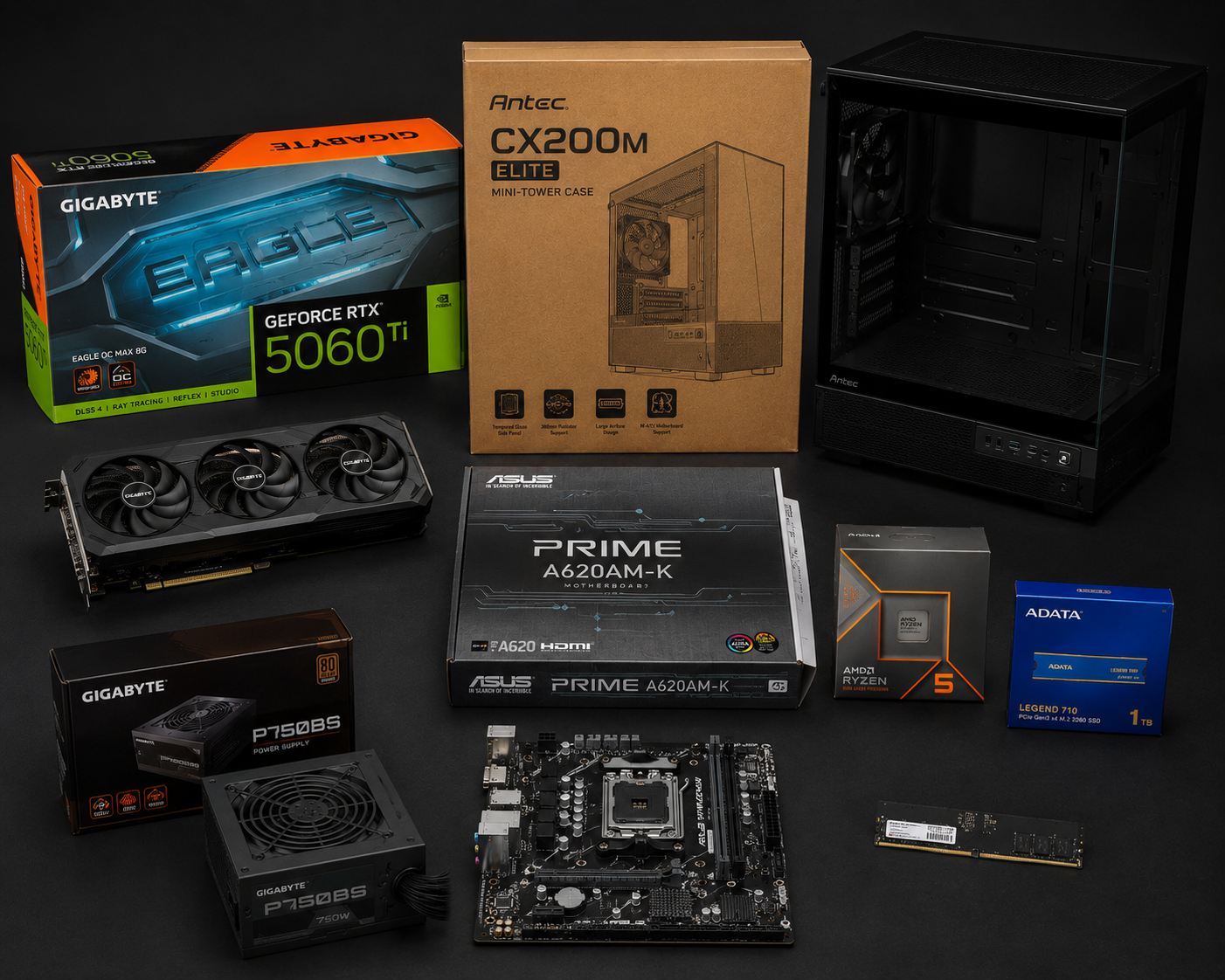 Mid Range Gaming PC | Ryzen 5 8400F | RTX 5060 Ti 8GB | 16GB DDR5 | 1TB NVMe SSD