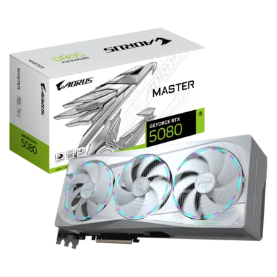 Gigabyte GeForce RTX 5080 Aorus Master ICE 16GB Graphics Card - White