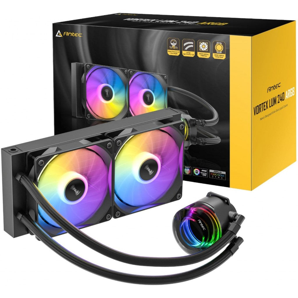 Antec Vortex Lum 240 ARGB Liquid CPU Cooler Black